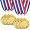 6 Pack 1st Place Gold Medals with 16 Inch Neck Ribbon for Awards, Sports Tournaments, Soccer, Baseball (Round, Metal, 2.5 Inch Diameter)